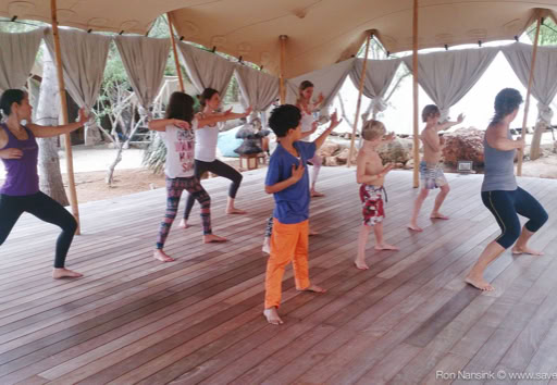 Zenmax energizing baduanjin qigong intermezzos at Afkes magic parents and kids yoga retreat Ibiza